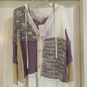 POL button up light hooded sweater 2xl NWT